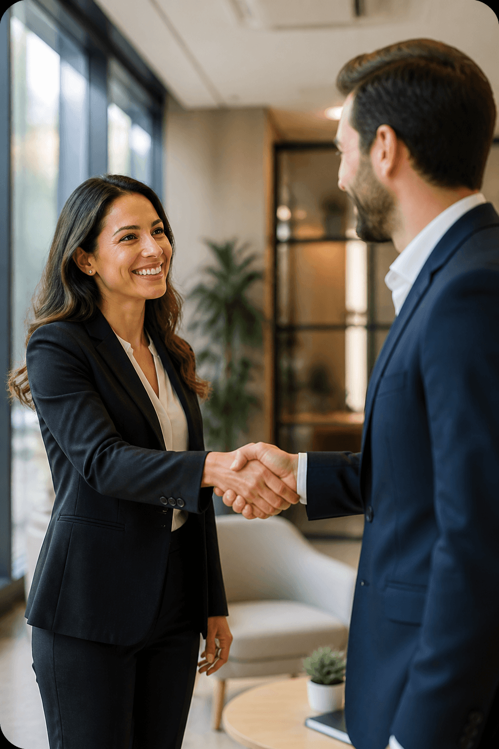 Business partners shaking hands